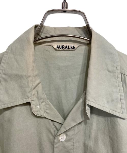 AURALEE（オーラリー）AURALEE (オーラリー) WASHED FINX TWILL HALF SLEEVED BIG SHIRTS グリーン サイズ:3の古着・服飾アイテム