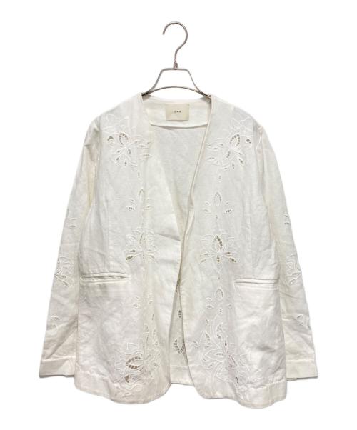 IENA（イエナ）IENA (イエナ) コットンリネン カットワークレース ジャケット ホワイト サイズ:-の古着・服飾アイテム