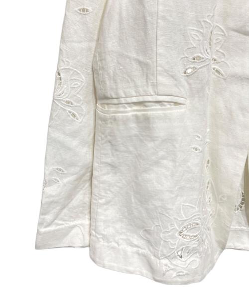 IENA（イエナ）IENA (イエナ) コットンリネン カットワークレース ジャケット ホワイト サイズ:-の古着・服飾アイテム