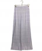 PLEATS PLEASEプリーツプリーズ）の古着「プリーツワイドパンツ」｜ラベンダー
