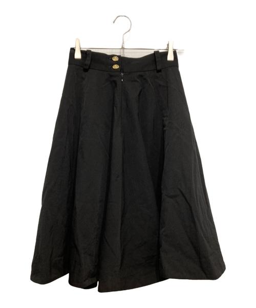 Vivienne Westwood RED LABEL（ヴィヴィアンウエストウッドレッドレーベル）Vivienne Westwood RED LABEL (ヴィヴィアンウエストウッドレッドレーベル) ウエスト釦ワイドフレアスカート ブラック サイズ:40の古着・服飾アイテム