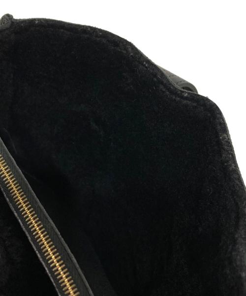 GIANNI VERSACE（ジャンニ・ヴェルサーチ）GIANNI VERSACE (ジャンニ・ヴェルサーチ) レザーコンビハンドバッグ ゴールド×ブラックの古着・服飾アイテム