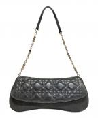 Christian Diorクリスチャン ディオール）の古着「カナージュチェーンショルダーバッグ」｜ブラック