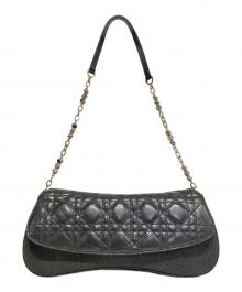 Christian Dior（クリスチャン ディオール）の古着「カナージュチェーンショルダーバッグ」｜ブラック