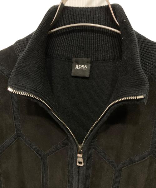 BOSS HUGO BOSS（ボス ヒューゴボス）BOSS HUGO BOSS (ボス ヒューゴボス) ラムレザージップアップジャケット ブラック サイズ:XLの古着・服飾アイテム