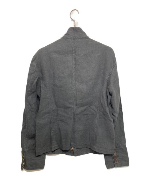 EMPORIO ARMANI（エンポリオ アルマーニ）EMPORIO ARMANI (エンポリオ アルマーニ) リネンスタンドカラージャケット ブラック サイズ:50の古着・服飾アイテム