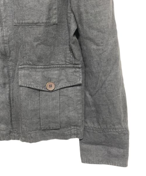 EMPORIO ARMANI（エンポリオ アルマーニ）EMPORIO ARMANI (エンポリオ アルマーニ) リネンスタンドカラージャケット ブラック サイズ:50の古着・服飾アイテム