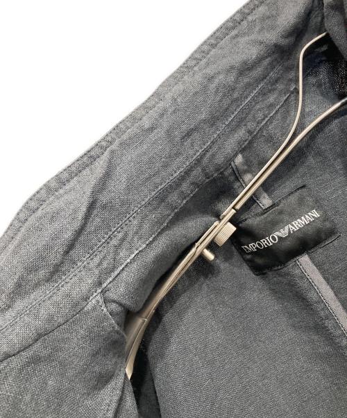 EMPORIO ARMANI（エンポリオ アルマーニ）EMPORIO ARMANI (エンポリオ アルマーニ) リネンスタンドカラージャケット ブラック サイズ:50の古着・服飾アイテム