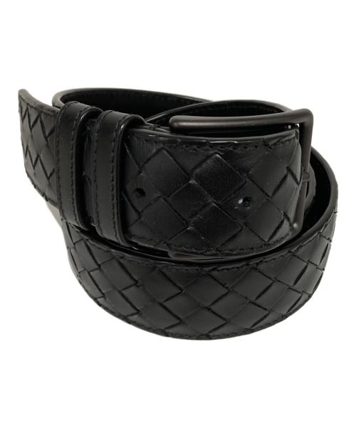 BOTTEGA VENETA（ボッテガベネタ）BOTTEGA VENETA (ボッテガベネタ) イントレチャートレザーベルト ブラック サイズ:90㎝ 36INの古着・服飾アイテム