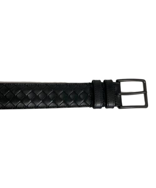 BOTTEGA VENETA（ボッテガベネタ）BOTTEGA VENETA (ボッテガベネタ) イントレチャートレザーベルト ブラック サイズ:90㎝ 36INの古着・服飾アイテム