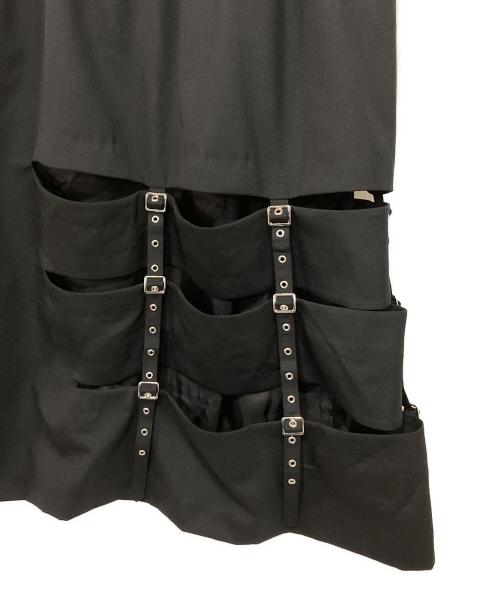 noir kei ninomiya（ノワール ケイ ニノミヤ）noir kei ninomiya (ノワール ケイ ニノミヤ) ウールオックス切替スカート ブラック サイズ:XSの古着・服飾アイテム