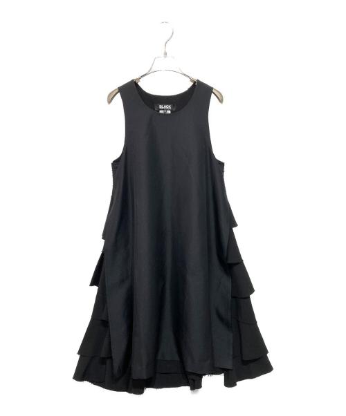 BLACK COMME des GARCONS（ブラックコムデギャルソン）BLACK COMME des GARCONS (ブラックコムデギャルソン) フリルノースリーブワンピース ブラック サイズ:XSの古着・服飾アイテム