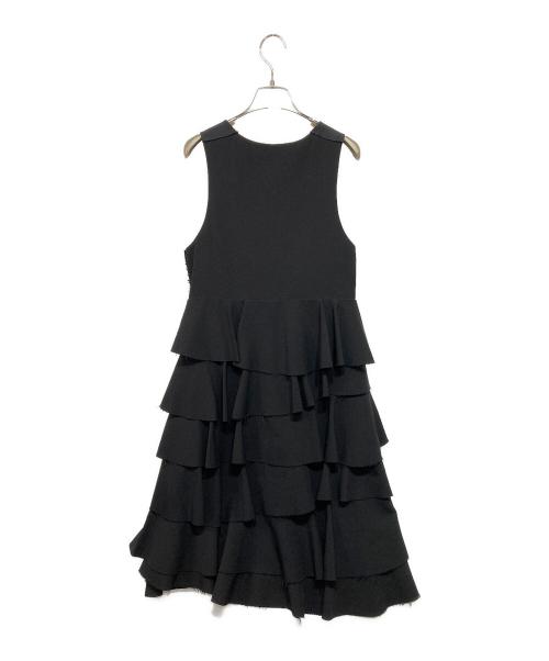 BLACK COMME des GARCONS（ブラックコムデギャルソン）BLACK COMME des GARCONS (ブラックコムデギャルソン) フリルノースリーブワンピース ブラック サイズ:XSの古着・服飾アイテム