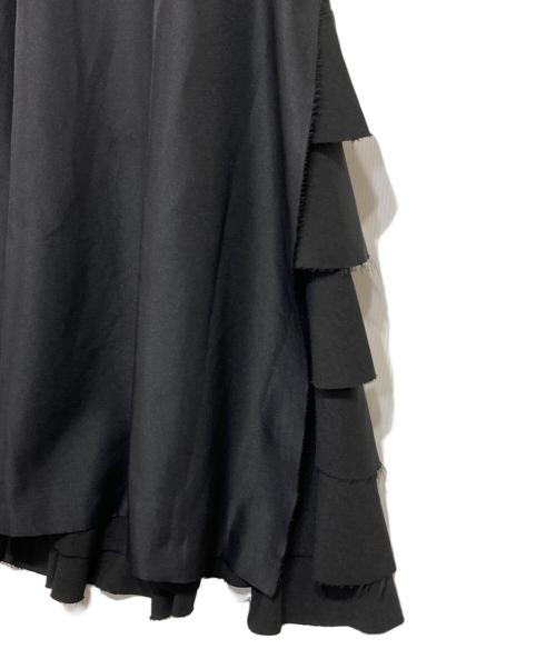 BLACK COMME des GARCONS（ブラックコムデギャルソン）BLACK COMME des GARCONS (ブラックコムデギャルソン) フリルノースリーブワンピース ブラック サイズ:XSの古着・服飾アイテム