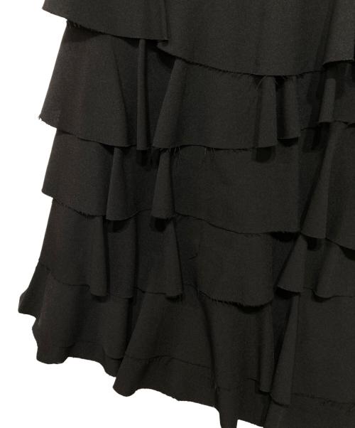 BLACK COMME des GARCONS（ブラックコムデギャルソン）BLACK COMME des GARCONS (ブラックコムデギャルソン) フリルノースリーブワンピース ブラック サイズ:XSの古着・服飾アイテム