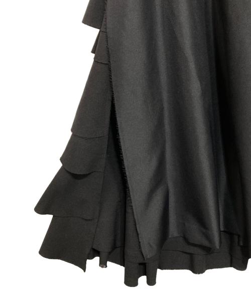 BLACK COMME des GARCONS（ブラックコムデギャルソン）BLACK COMME des GARCONS (ブラックコムデギャルソン) フリルノースリーブワンピース ブラック サイズ:XSの古着・服飾アイテム