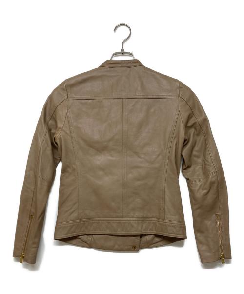 Noble（ノーブル）Noble (ノーブル) ソフトラムレザーライダースブルゾン ベージュ サイズ:36の古着・服飾アイテム