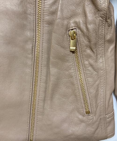 Noble（ノーブル）Noble (ノーブル) ソフトラムレザーライダースブルゾン ベージュ サイズ:36の古着・服飾アイテム