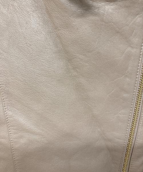 Noble（ノーブル）Noble (ノーブル) ソフトラムレザーライダースブルゾン ベージュ サイズ:36の古着・服飾アイテム