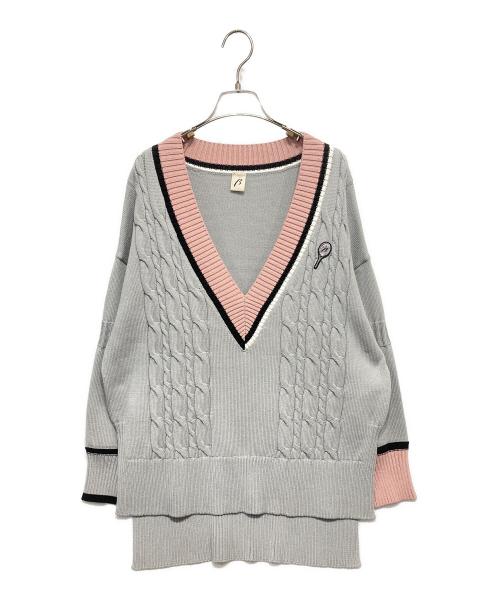 β（ベータ）β (ベータ) テニスワッペン付きプルオーバー ライトピンク サイズ:9の古着・服飾アイテム