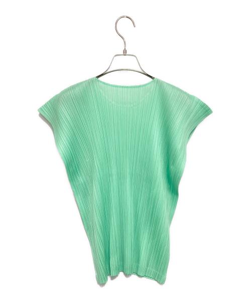PLEATS PLEASE（プリーツプリーズ）PLEATS PLEASE (プリーツプリーズ) ノースリーブプリーツブラウス グリーン サイズ:3の古着・服飾アイテム