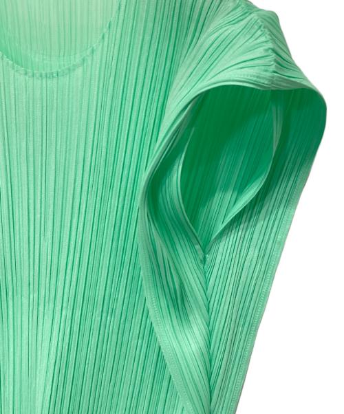 PLEATS PLEASE（プリーツプリーズ）PLEATS PLEASE (プリーツプリーズ) ノースリーブプリーツブラウス グリーン サイズ:3の古着・服飾アイテム