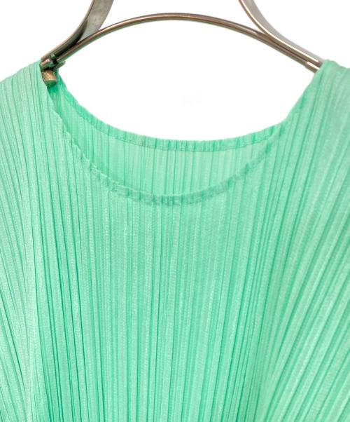 PLEATS PLEASE（プリーツプリーズ）PLEATS PLEASE (プリーツプリーズ) ノースリーブプリーツブラウス グリーン サイズ:3の古着・服飾アイテム