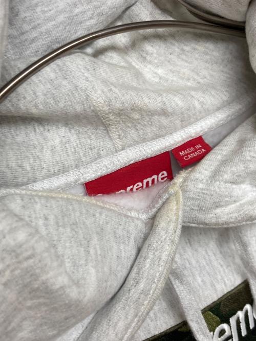 SUPREME（シュプリーム）SUPREME (シュプリーム) BOX LOGO HOODED SWEATSHIRT カモフラ×ライトグレー サイズ:Sの古着・服飾アイテム