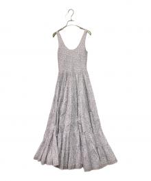 MARIHA（マリハ）の古着「花柄ノースリーブワンピース」｜ホワイト×パープル