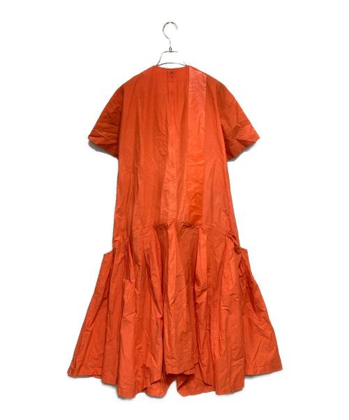 Rumche（ラムシェ）RUMCHE (ラムシェ) タックワンピース オレンジ サイズ:Ｆの古着・服飾アイテム