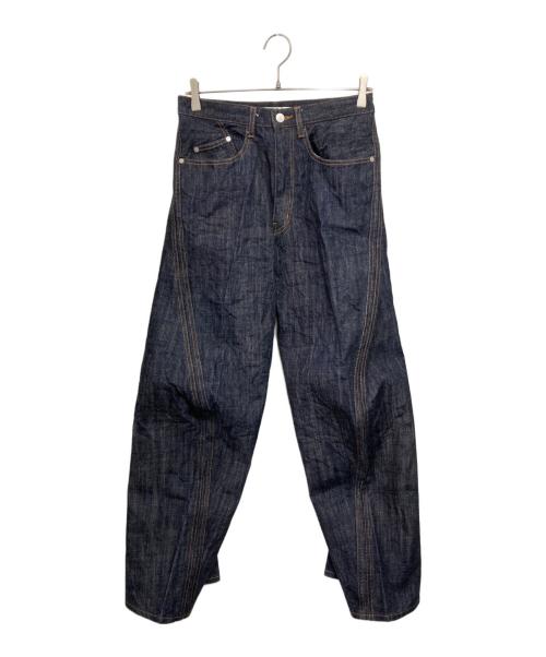 NVRFRGT（ネヴァーフォーゲット）NVRFRGT (ネヴァーフォーゲット) 3D TWISTED WIDE LEG JEANS インディゴ サイズ:1の古着・服飾アイテム