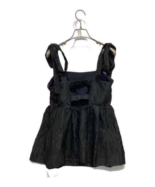 FRAY ID（フレイ アイディー）FRAY ID (フレイ アイディー) ショルダーリボンペプラムブラウス ブラック サイズ:1の古着・服飾アイテム