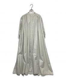 ROBE de PEAU（ローブデポー）の古着「パフスリーブワンピース」｜グリーン