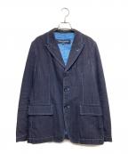 COMME des GARCONS HOMMEコムデギャルソン オム）の古着「3Bストライプジャケット」｜エンジ×ネイビー