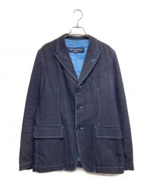 COMME des GARCONS HOMME（コムデギャルソン オム）の古着「3Bストライプジャケット」｜エンジ×ネイビー