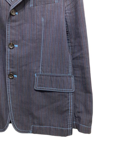 COMME des GARCONS HOMME（コムデギャルソン オム）COMME des GARCONS HOMME (コムデギャルソン オム) 3Bストライプジャケット エンジ×ネイビー サイズ:8の古着・服飾アイテム