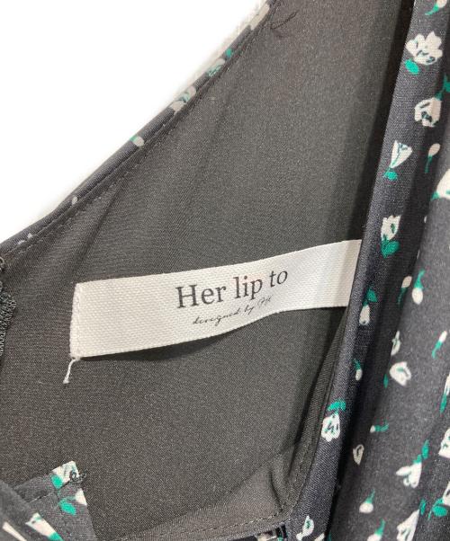 HER LIP TO（ハーリップトゥ）Her lip to (ハーリップトゥ) Roseraie Long Dress ブラック×グリーン サイズ:Mの古着・服飾アイテム