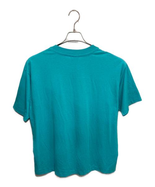 Hanes（ヘインズ）Hanes (ヘインズ) 黄色い背景の女 アートTシャツ ブルー サイズ:XLの古着・服飾アイテム
