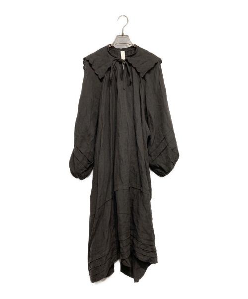 SOWA（ソーワ）SOWA (ソーワ) リネンワンピース ブラック サイズ:Fの古着・服飾アイテム