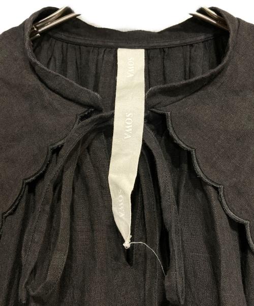 SOWA（ソーワ）SOWA (ソーワ) リネンワンピース ブラック サイズ:Fの古着・服飾アイテム