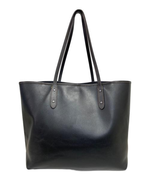 COACH（コーチ）COACH (コーチ) プリントレザートートバッグ ブラックの古着・服飾アイテム