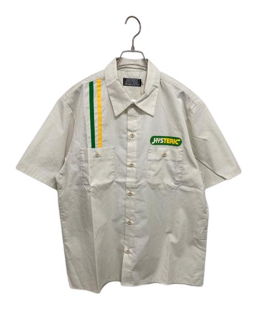 Hysteric Glamour（ヒステリックグラマー）Hysteric Glamour (ヒステリックグラマー) HYSTERIC WAY エンジニアシャツ グリーン×アイボリー サイズ:Mの古着・服飾アイテム
