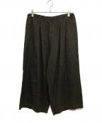 Y'sワイズ）の古着「VIYELLA FRONT TUCK WIDE PANTS」｜オリーブ