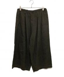 Y's（ワイズ）の古着「VIYELLA FRONT TUCK WIDE PANTS」｜オリーブ