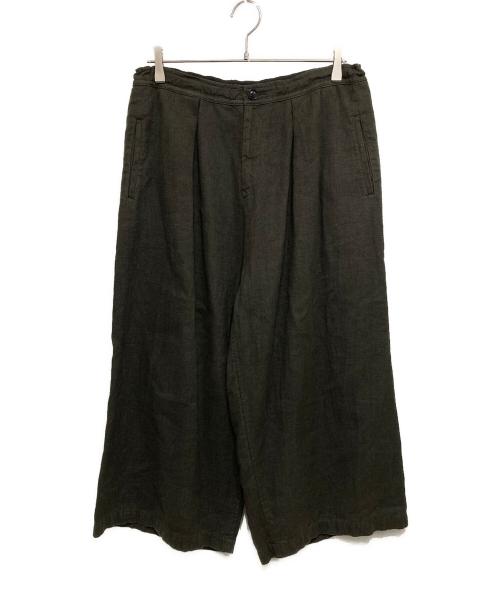 Y's（ワイズ）Y's (ワイズ) VIYELLA FRONT TUCK WIDE PANTS オリーブ サイズ:1の古着・服飾アイテム