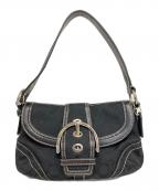 COACHコーチ）の古着「Soho Signature Shoulder bag/ソーホーシグネチャーワンショルダーバッグ」｜ブラック