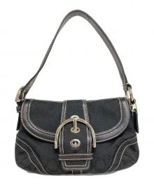 COACH（コーチ）の古着「Soho Signature Shoulder bag/ソーホーシグネチャーワンショルダーバッグ」｜ブラック