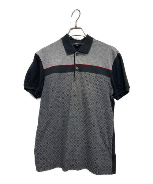 GUCCI（グッチ）GUCCI (グッチ) カラーブロックポロ グレー×ブラック サイズ:Sの古着・服飾アイテム
