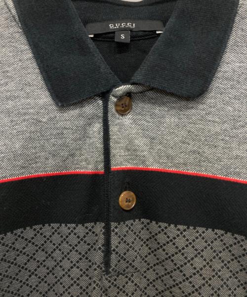 GUCCI（グッチ）GUCCI (グッチ) カラーブロックポロ グレー×ブラック サイズ:Sの古着・服飾アイテム