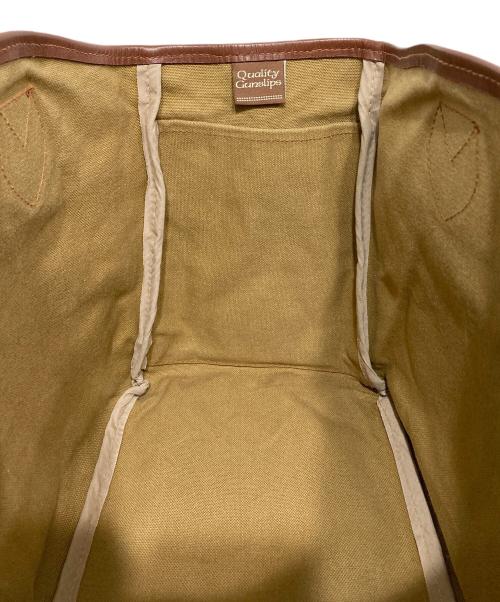 QUALITY GUNSLIPS（クオリティーガンスリップス）QUALITY GUNSLIPS (クオリティーガンスリップス) キャンバスレザートートバッグ ベージュ サイズ:-の古着・服飾アイテム